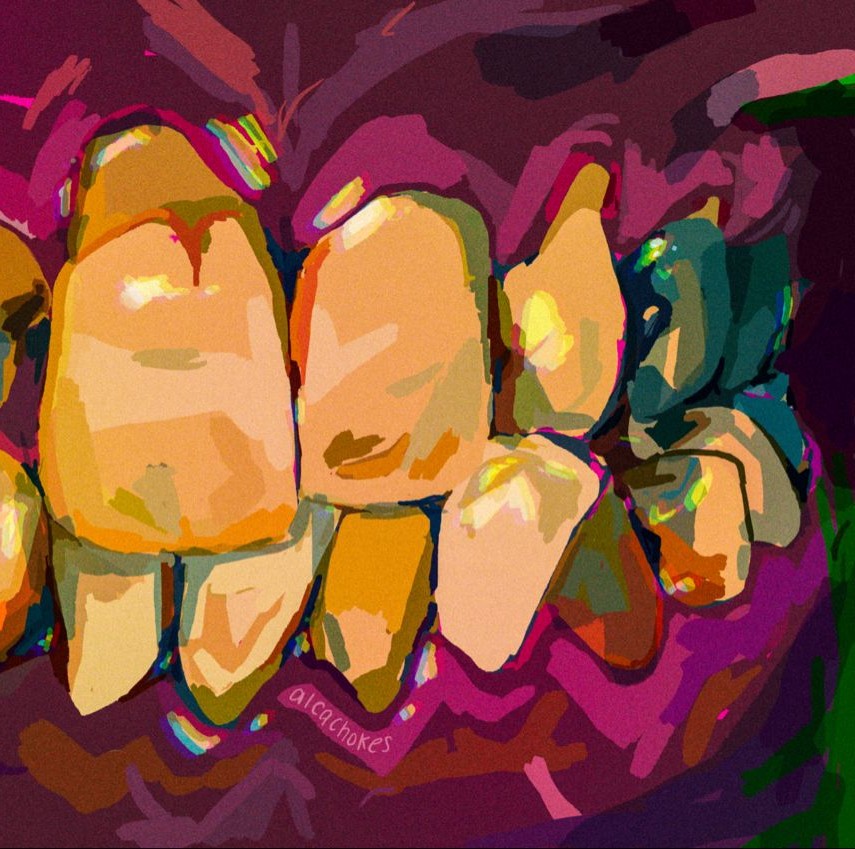 receding gums colorful painting